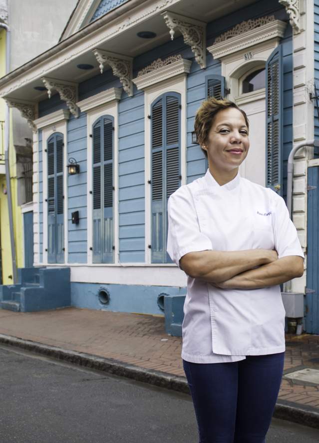 Chef Nina Compton at the pass
